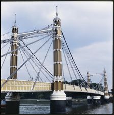 Albert Bridge, Kensington and Chelsea, Greater London Authority, 1960-1985. Creator: Leonard Robin Mattock