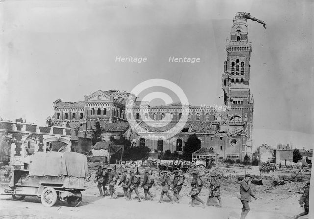 Albert Church & [falling] Madonna, between c1915 and 1918. Creator: Bain News Service.