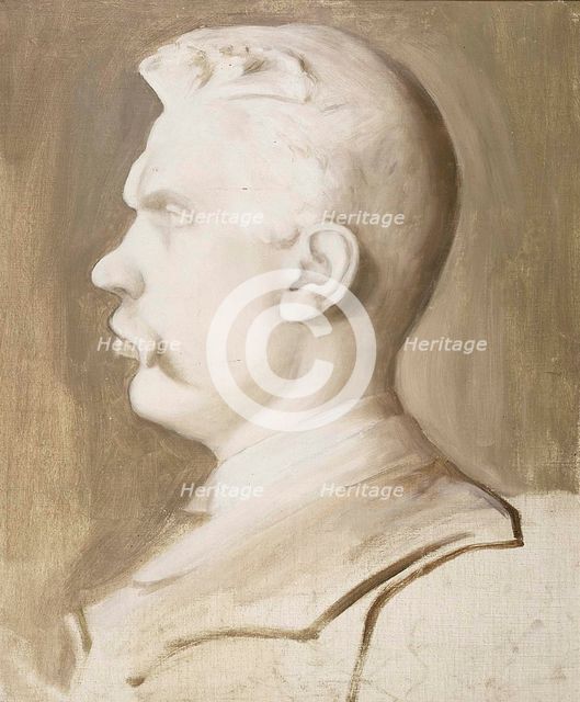 Albert Edelfelt (after a sculpture by Ville Vallgren), 1893-1900. Creator: Hugo Simberg.