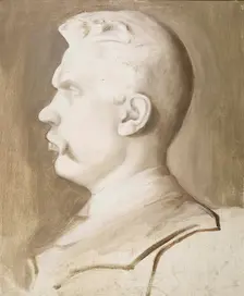 Albert Edelfelt (after a sculpture by Ville Vallgren), 1893-1900. Creator: Hugo Simberg