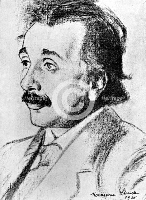Albert Einstein (1879-1955), German-Swiss mathematician and theoretical physicist, 1920. Artist: Hermann Struck