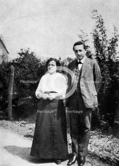 Albert Einstein, German-Swiss theoretical physicist, with his first wife Mileva, c1905 Artist: Unknown