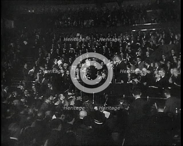 Albert Einstein Giving a Speech on Freedom of Expression, 1930s. Creator: British Pathe Ltd.