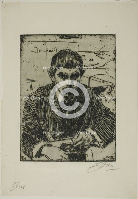 Albert Engström, 1905. Creator: Anders Leonard Zorn.