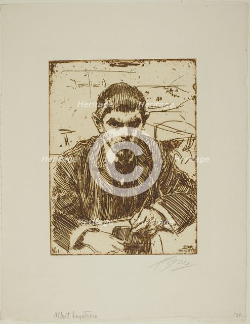 Albert Engström, 1905. Creator: Anders Leonard Zorn.