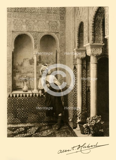 Albert Frederick Calvert in the Alhambra, Granada, Spain, 1907. Creator: Unknown.