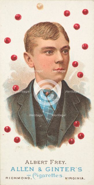 Albert Frey, Pool Player, from World's Champions, Series 1 (N28) for Allen & Ginter Cigare..., 1887. Creator: Allen & Ginter.