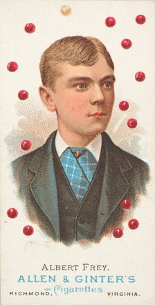 Albert Frey, Pool Player, from World's Champions, Series 1 (N28) for Allen & Ginter Cigare..., 1887. Creator: Allen & Ginter