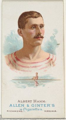 Albert Hamm, Oarsman, from World's Champions, Series 1 (N28) for Allen & Ginter Cigarettes..., 1887. Creator: Allen & Ginter
