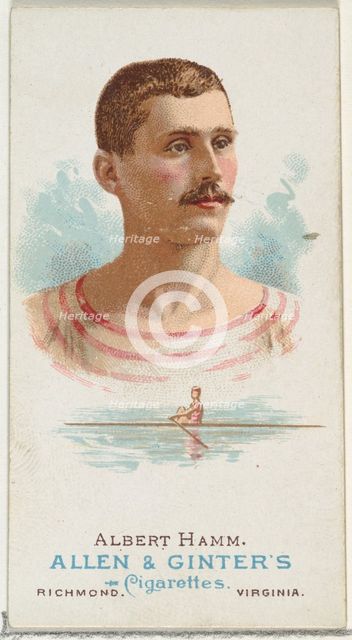 Albert Hamm, Oarsman, from World's Champions, Series 1 (N28) for Allen & Ginter Cigarettes..., 1887. Creator: Allen & Ginter.