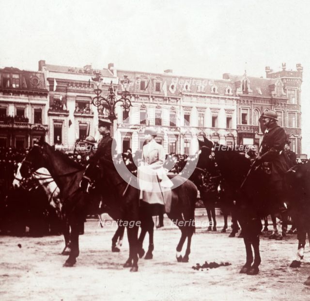 Albert I and Elisabeth of Bavaria at Liége, Belgium, c1914-c1918. Artist: Unknown.