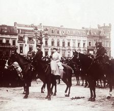 Albert I and Elisabeth of Bavaria at Liége, Belgium, c1914-c1918