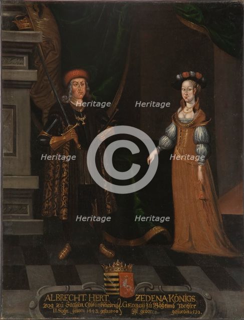 Albert III, 1443-1500, Duke of Saxony, Zedena, 1449-1510, Princess of Bohemia. Creator: Anon.