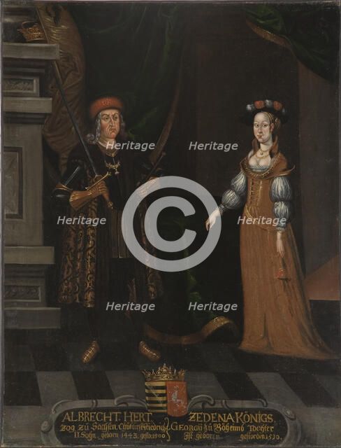 Albert III, 1443-1500, Duke of Saxony, Zedena, 1449-1510, Princess of Bohemia. Creator: Anon.
