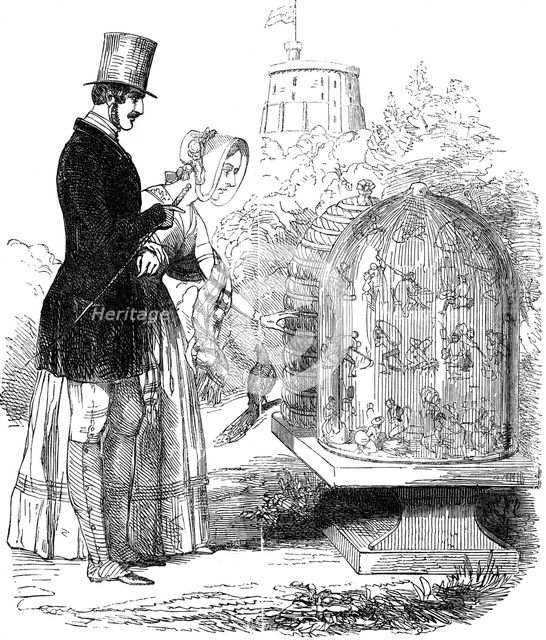Albert, Prince Consort, showing his hives to Queen Victoria. Artist: Unknown
