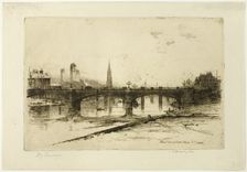 Albert, Railway, and Victoria Bridges, plate six from the Clyde Set, 1889. Creators: David Young Cameron, F. Goulding