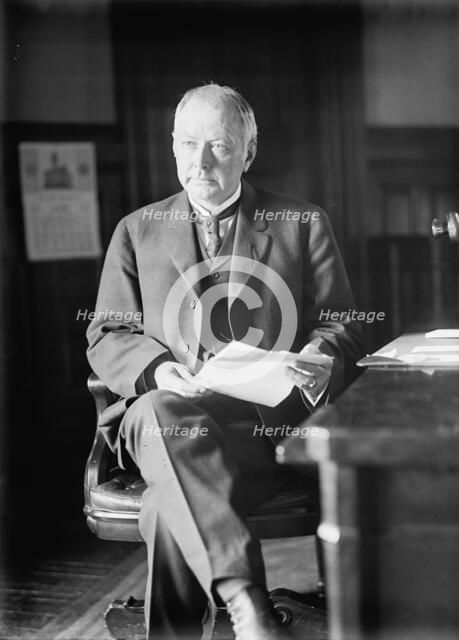 Albert Sidney Burleson, Rep. from Texas - At Desk, Post Office Department, 1913.  Creator: Harris & Ewing.