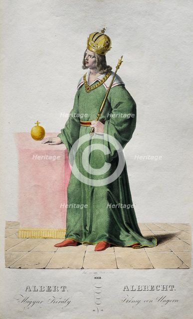 Albert the Magnanimous (1397-1439), King of Hungary and Croatia, 1828. Artist: Kriehuber, Josef (1800-1876)