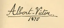Albert Victor, 1875 - Signature (c1897). Creator: Unknown