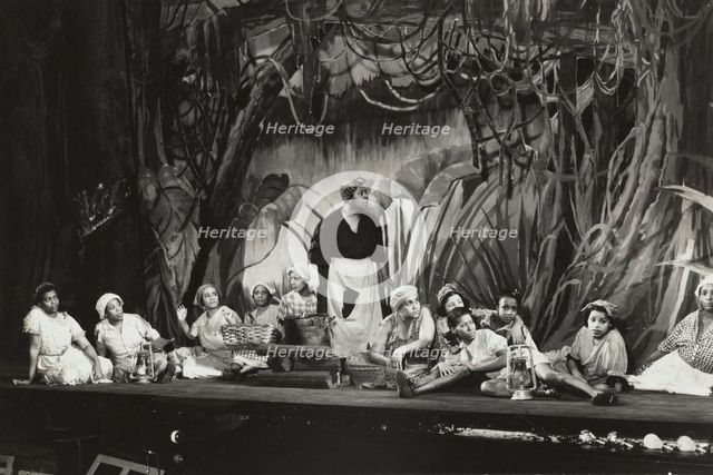 Alberta Perkins as Sue Simpkins, the center of a justly frightened lot in the Florida swamp..., 1936 Creator: Unknown.