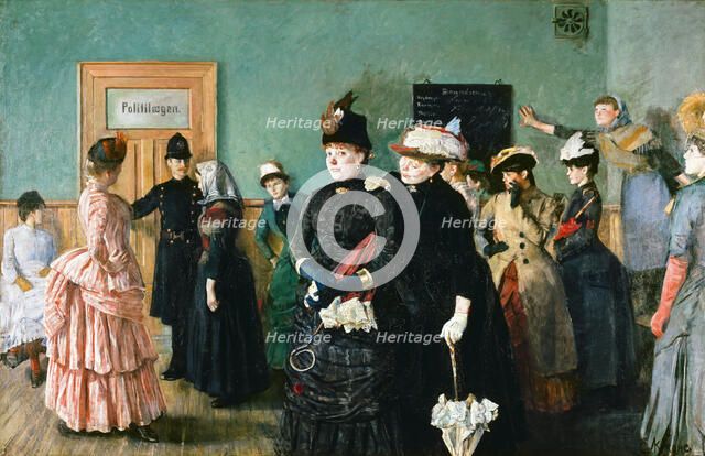 Albertine at the Police Doctor's Waiting Room. Artist: Krohg, Christian (1852-1925)