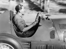 Alberto Ascari at the wheel of a racing car