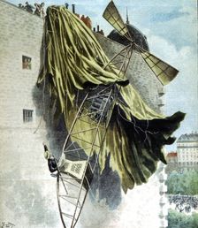 Alberto Santos-Dumont (1873-1932) Brazilian aeronaut, unsuccessful attempt at the Deutsch Prize