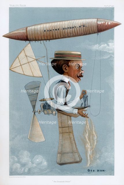 Alberto Santos-Dumont, Brazilian aviation pioneer, 1901. Creator: George Hum.
