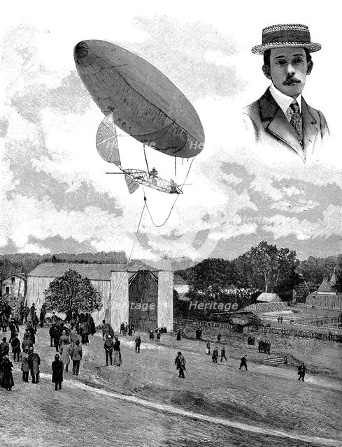 Alberto Santos-Dumont, Brazilian aviation pioneer, 1901. Artist: Unknown