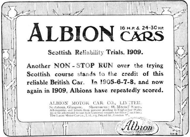 Albion Cars, 1909. Creator: Unknown.