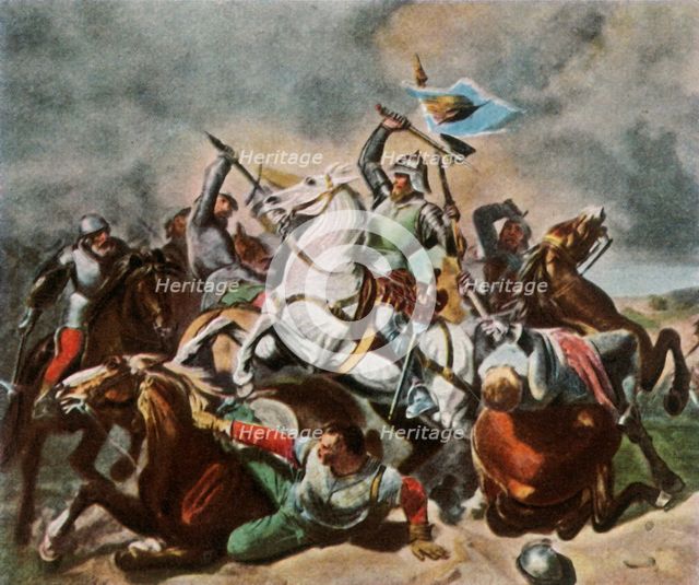 Albrecht Achilles in battle against the Nurembergers, 1450, (1936). Creator: Unknown.