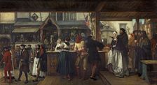 Albrecht Dürer visiting Antwerp in 1520, 1855. Creator: Jan August Hendrik Leys