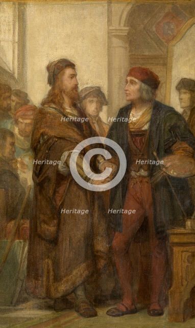 Albrecht Dürer Visiting Quinten Massijs, (c1500s), c1860s. Creator: Nicaise de Keyser.