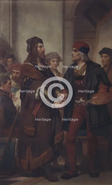 Albrecht Dürer Visiting Quinten Massijs, (c1500s), c1862-1872. Creator: Nicaise de Keyser.