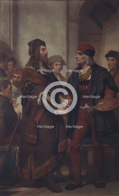 Albrecht Dürer Visiting Quinten Massijs, (c1500s), c1862-1872. Creator: Nicaise de Keyser.