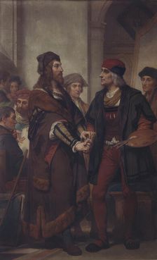 Albrecht Dürer Visiting Quinten Massijs, (c1500s), c1862-1872. Creator: Nicaise de Keyser