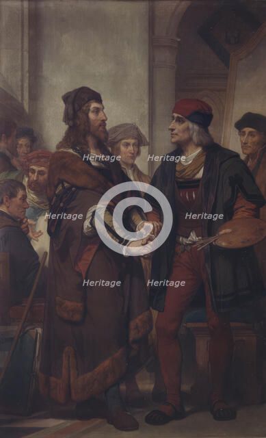 Albrecht Dürer Visiting Quinten Massijs, (c1500s), c1862-1872. Creator: Nicaise de Keyser.