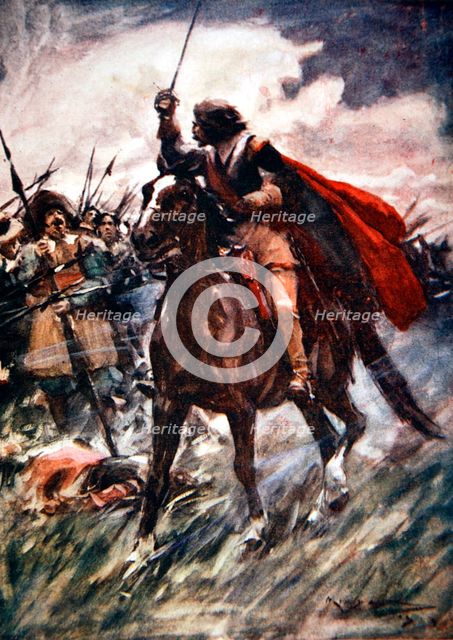 Albrecht von Wallenstein at the Battle of Lutzen, 1632 (1913).  Creator: Arthur C Michael.
