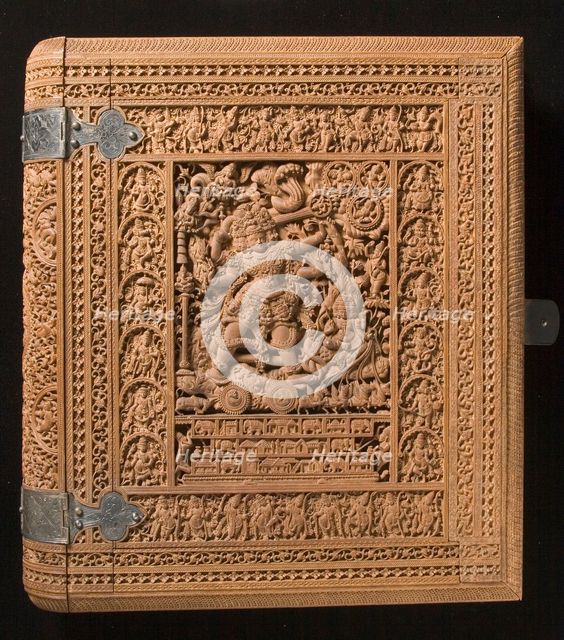 Album Cover with Shiva as the Destroyer of the Three Cities of the Demons..., c1875-c1900. Creator: N. Sivappa.