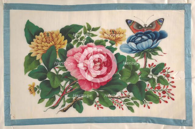 Album Containing Twelve Paintings of Flowers, 19th century. Creator: Unknown.