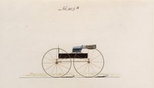 Album of 29 presentation drawings of various types of carriages, 1870-78. Creator: Brewster & Co