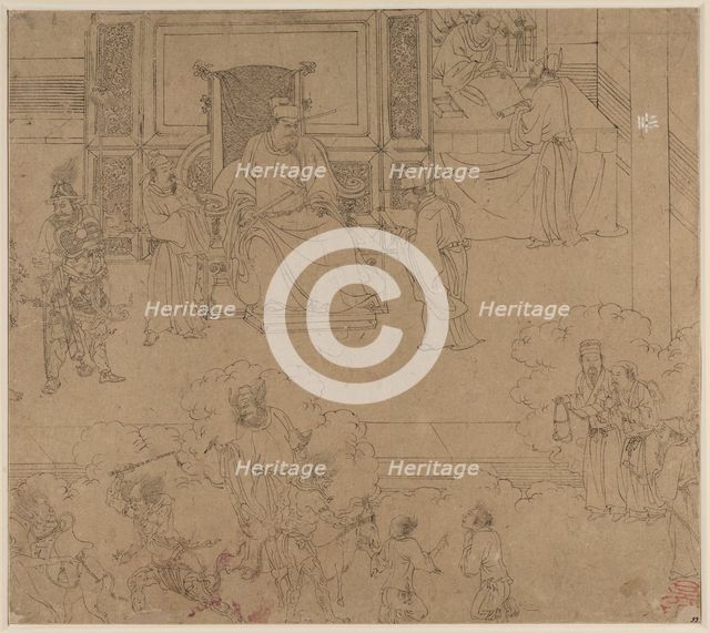 Album of Daoist and Buddhist Themes: Kings of Hells: Leaf 33, 1200s. Creator: Unknown.