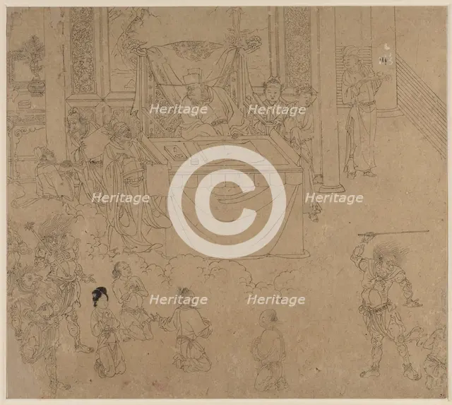 Album of Daoist and Buddhist Themes: Kings of Hells: Leaf 35, 1200s. Creator: Unknown.