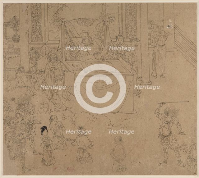 Album of Daoist and Buddhist Themes: Kings of Hells: Leaf 35, 1200s. Creator: Unknown.