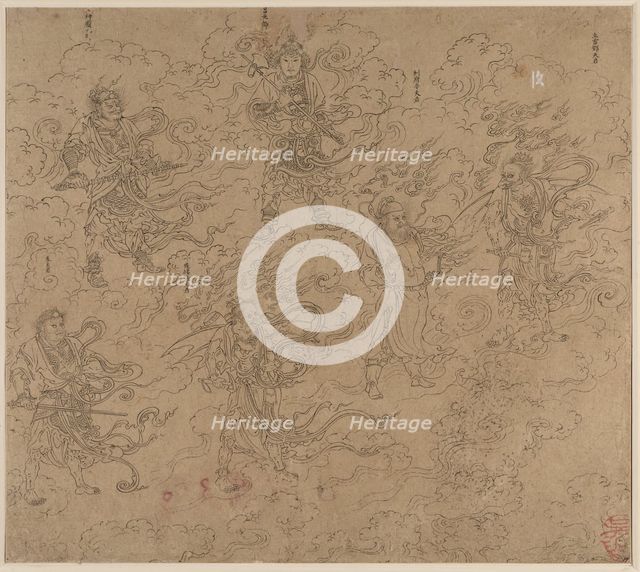 Album of Daoist and Buddhist Themes: Procession of Daoist Deities: Leaf 19, 1200s. Creator: Unknown.