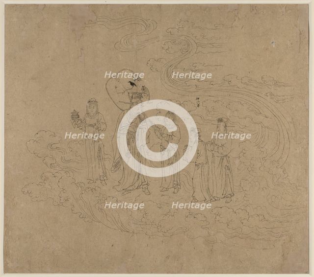 Album of Daoist and Buddhist Themes: Procession of Daoist Deities: Leaf 10 , 1200s. Creator: Unknown.