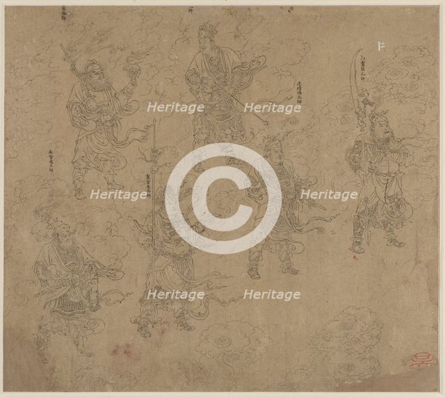Album of Daoist and Buddhist Themes: Procession of Daoist Deities: Leaf 12 , 1200s. Creator: Unknown.
