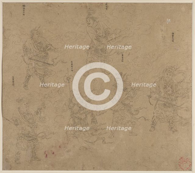 Album of Daoist and Buddhist Themes: Procession of Daoist Deities: Leaf 13, 1200s. Creator: Unknown.