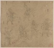 Album of Daoist and Buddhist Themes: Procession of Daoist Deities: Leaf 13, 1200s. Creator: Unknown