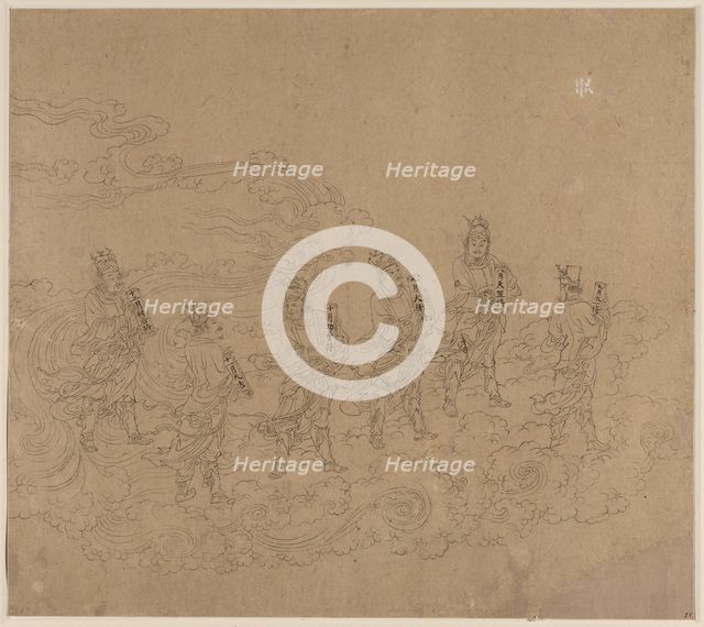 Album of Daoist and Buddhist Themes: Procession of Daoist Deities: Leaf 24, 1200s. Creator: Unknown.